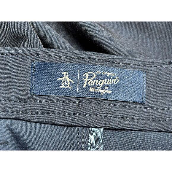 Original Penguin Pants Mens 36x32 Blue Chino Dress Trousers Stretch Work - Picture 3 of 9